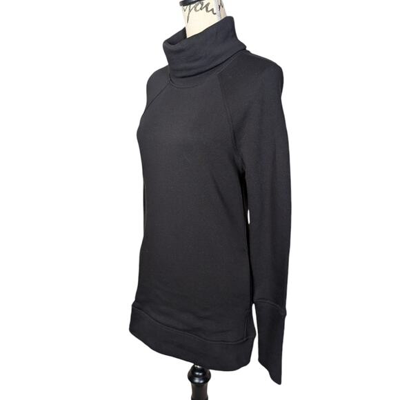 Saint + Sofia Turtleneck Cotton Sweatshirt Black - Picture 2 of 16
